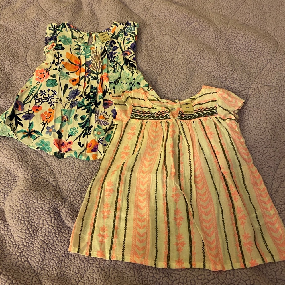 Set of 2 baby dresses size 9 months and size 6 mon